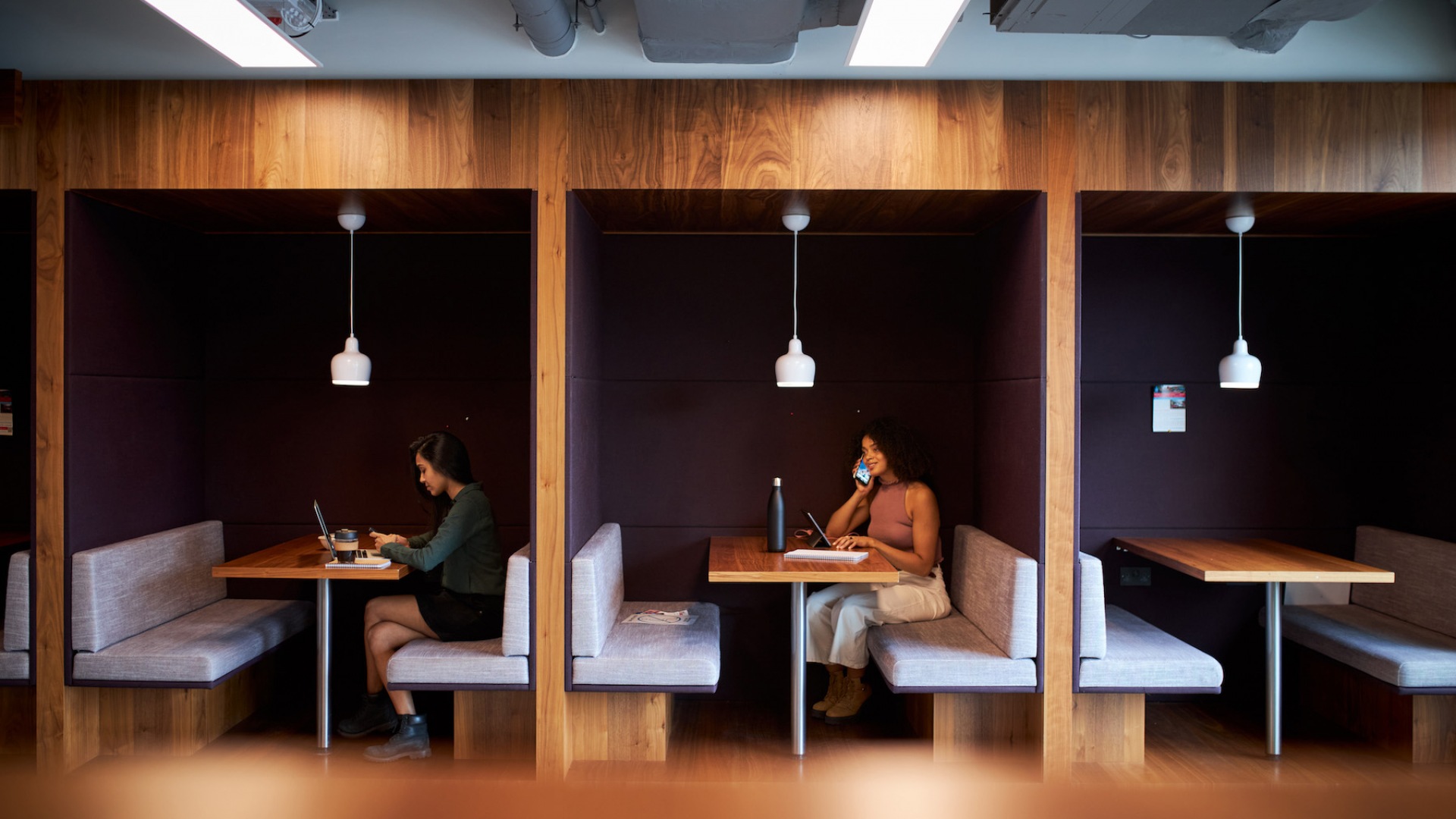 co working spaces with wooden accents